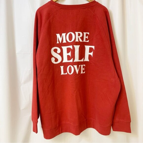 Brunette The Label Tops - Brunette The Label Not Your Boyfriend Crew Sweatshirt More Self Love Red 3XL/4XL
